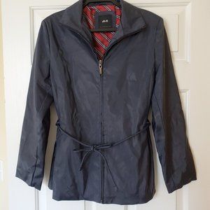 JLC New York Outerwear Navy Belted Rain Jacket Size S momcore preppy minimalist